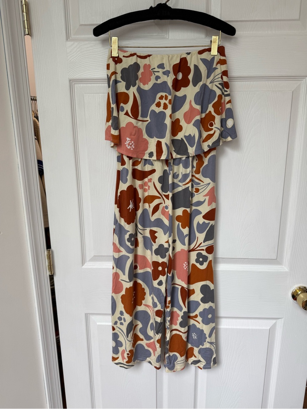 Fighting Eel Floral Strapless Jumpsuit XS